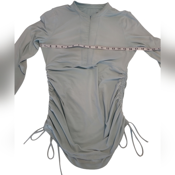 Athleta Baby Blue 1/2 Zip Women's Size Small Swim Top - Picture 4 of 9